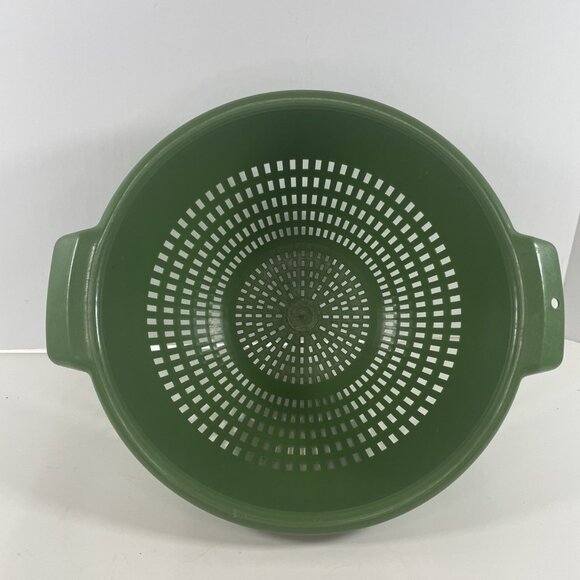 Vintage Villaware Avocado Green Colander Unbreakable Strainer Federal Housewares - Picture 2 of 11